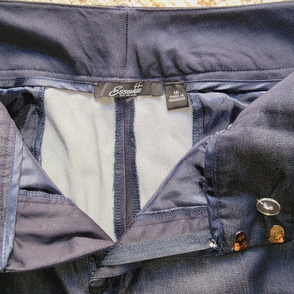 Essentials by Milano Women Plus Size 16 Navy Business Causal Denim Slack Pants - Picture 6 of 11